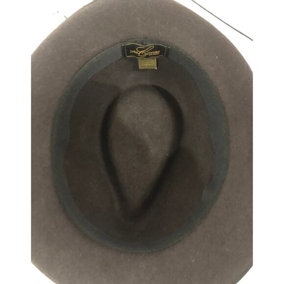 John Callanan Legacy brown wool Fedora hat with 3 stars on side